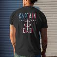 Patriotic Captain Dad American Flag Boat Owner 4Th Of July Mens Back Print T-shirt Gifts for Him