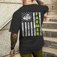 Patriotic Tractor Flag Farmer Men's T-shirt Back Print Gifts for Him