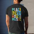 Peace Love Edm Print Techno Festival House Music Mens Back Print T-shirt Gifts for Him