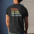 Pepere The Man Myth Legend Father's Day For Papa Uncle Mens Back Print T-shirt Gifts for Him
