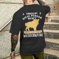 Person Redet Über Wildschweine Sau Jagen Wildsau Hunter Person R S T-Shirt mit Rückendruck Geschenke für Ihn