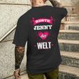 Personalisiertes Kurzärmliges Herren-T-Kurzärmliges Herren-T-Shirt Beste Jenny der Welt in Schwarz, Unikat Design Geschenke für Ihn