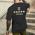 Pi 314 Star Rating Pi Humor Pi Day Novelty Men's T-shirt Back Print Gifts for Him