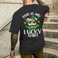 Pig Leprechaun Hat St Patrick's Day This Is My Lucky Men's T-shirt Back Print Gifts for Him