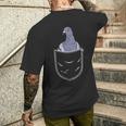 Pigeon Taubenschlag Bird Animal Lover Chest Pocket Black T-Shirt mit Rückendruck Geschenke für Ihn