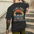 I Like Pigs And Maybe Like 3 People Pig Lover Men's T-shirt Back Print Gifts for Him