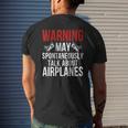 Pilot Warning May Spontaneously Talk About Airplanes Mens Back Print T-shirt Gifts for Him