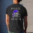 Pirate Dad Jolly Roger Skull Bones Ship Father Mens Back Print T-shirt Gifts for Him