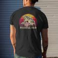 Pitbull Dad Vintage Smiling Pitbull Fathers & Dog Lovers Mens Back Print T-shirt Gifts for Him