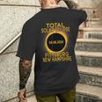 Pittsburg New Hampshire Total Solar Eclipse 2024 Men's T-shirt Back Print Gifts for Him