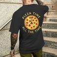 Pizza Time All The Time Pizza Lover Pizzeria Foodie T-Shirt mit Rückendruck Geschenke für Ihn