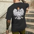 Poland Eagle Polish Symbol Sign Vintage Retro T-Shirt mit Rückendruck Geschenke für Ihn