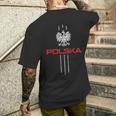 Poland Polska Polski Eagle Kurwa Meme Warsaw City T-Shirt mit Rückendruck Geschenke für Ihn