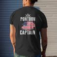 Pontoon Captain Flag Of America Sailor Fisherman Dad Mens Back Print T-shirt Gifts for Him