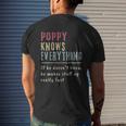 Poppy Know Everything Grandpa Mens Back Print T-shirt Gifts for Him