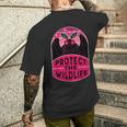 Protect The Wildlife Mothman Vintage Cryptid Men's T-shirt Back Print Gifts for Him
