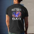 Proud Air Force Dad With American Flag Veteran Mens Back Print T-shirt Gifts for Him