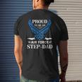 Proud Air Force Step-Dad American Flag Mens Back Print T-shirt Gifts for Him