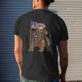 Proud American Bald Eagle Bear 4Th July Flag Christmas Mens Back Print T-shirt Gifts for Him