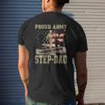 Proud Army National Guard Step-Dad Veterans Day Mens Back Print T-shirt Gifts for Him