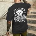 Proud Bichon Frise Papa Bichon Frise T-Shirt mit Rückendruck Geschenke für Ihn