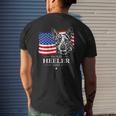 Proud Cattle Dog Heeler Dad American Flag Patriotic Dog Mens Back Print T-shirt Gifts for Him