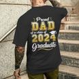 Proud Dad Of A Class Of 2024 Graduate Senior 24 Graduation Men's T-shirt Back Print Gifts for Him