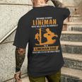 Proud Dad Of An Electrical Lineman For Fathers Day Men's T-shirt Back Print Gifts for Him