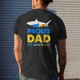 Proud Dad Papa World Down Syndrome Awareness Day Shark Mens Back Print T-shirt Gifts for Him