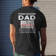 Proud Firefighter Dad Fireman Father American Flag Mens Back Print T-shirt Gifts for Him