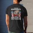 Proud Granddaughter Of A World War 2 Veteran Army Vet Family Mens Back Print T-shirt Gifts for Him