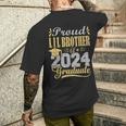 Proud Lil Brother Of A 2024 Graduate Graduation Senior 2024 Men's T-shirt Back Print Gifts for Him