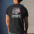 Proud Marine Dad Most People Never Meet Their Heroes I Raised Mine American Flag Mens Back Print T-shirt Gifts for Him