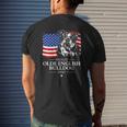 Proud Olde English Bulldog Dad American Flag Patriotic Dog Mens Back Print T-shirt Gifts for Him