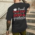 Proud Step Dad Of A Class Of 2024 Graduate Graduation Men's T-shirt Back Print Gifts for Him