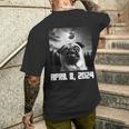Pug Taking Selfie Totality 04 08 24 Total Solar Eclipse 2024 Men's T-shirt Back Print Gifts for Him
