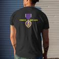 Purple Heart Combat Veteran Veterans Day Mens Back Print T-shirt Gifts for Him