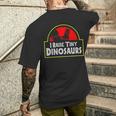 I Raise Tiny Dinosaurs Backyard Chicken Farmer Joke Men's T-shirt Back Print Gifts for Him