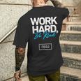 Real Broker Work Hard Be Kind Core Value White And Blue Men's T-shirt Back Print Gifts for Him