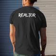Real State Agent Rent Is Due Fathers Dad Husband For Realtor Mens Back Print T-shirt Gifts for Him