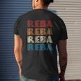 Reba Vintage Wordmark Pattern Retro Style Mens Back Print T-shirt Gifts for Him