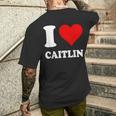 Red Heart I Love Caitlin Men's T-shirt Back Print Gifts for Him