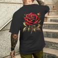 Red Rose Red And Gold Men's T-shirt Back Print Gifts for Him