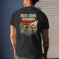 Reel Cool Grandpa Retro Fishing Father's Day Fist Bump Mens Back Print T-shirt Gifts for Him