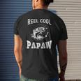 Reel Cool Papaw Fisherman Grandpa Father's Day Fishing Mens Back Print T-shirt Gifts for Him