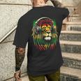 Reggae Lion Roar Rasta With Headphones Men's T-shirt Back Print Gifts for Him