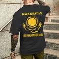 Republic Of Kazakhstan Qazaqstan Kazakhstan Kazakh Flag T-Shirt mit Rückendruck Geschenke für Ihn