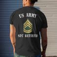 Retired Army Sergeant First Class Military Veteran Retiree Mens Back Print T-shirt Gifts for Him