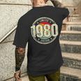 Retro 44 Años Nacido En 1980 Edición Limitada 44 Cumpleaños Camiseta Hombre Estampado Espalda Regalos para él