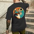 Retro Eclipse Cat With Eclipse Glasses Cat Lover Men's T-shirt Back Print Gifts for Him